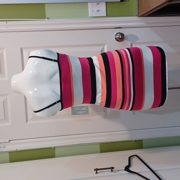 Derek Heart XL stretch spaghetti Strap Striped Mini Dress - Picture 3 of 7
